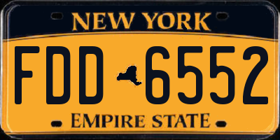 NY license plate FDD6552