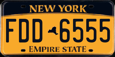 NY license plate FDD6555