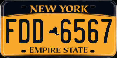 NY license plate FDD6567