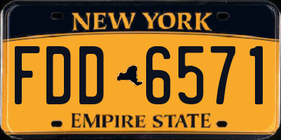 NY license plate FDD6571