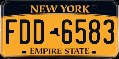NY license plate FDD6583