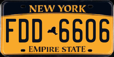 NY license plate FDD6606