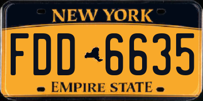 NY license plate FDD6635
