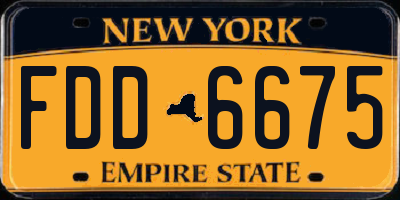 NY license plate FDD6675