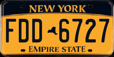 NY license plate FDD6727
