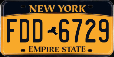 NY license plate FDD6729