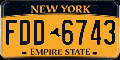 NY license plate FDD6743