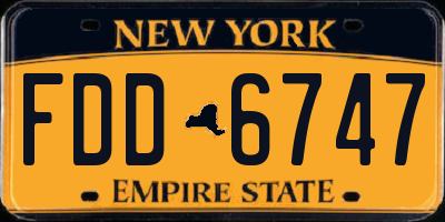 NY license plate FDD6747