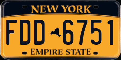 NY license plate FDD6751