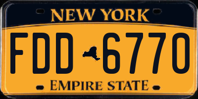 NY license plate FDD6770