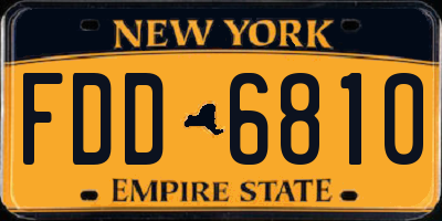 NY license plate FDD6810