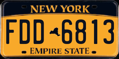 NY license plate FDD6813