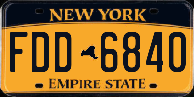 NY license plate FDD6840