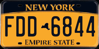 NY license plate FDD6844
