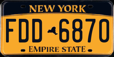 NY license plate FDD6870
