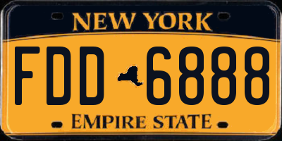 NY license plate FDD6888