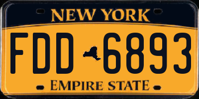 NY license plate FDD6893