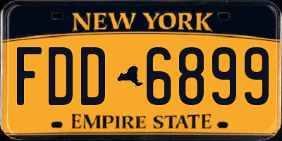 NY license plate FDD6899