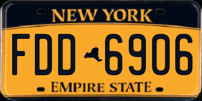 NY license plate FDD6906