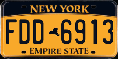NY license plate FDD6913