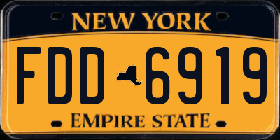 NY license plate FDD6919