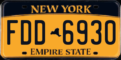 NY license plate FDD6930