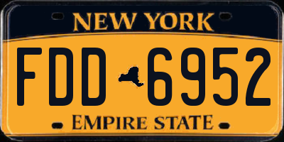 NY license plate FDD6952