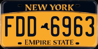 NY license plate FDD6963