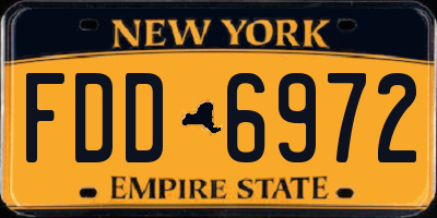 NY license plate FDD6972