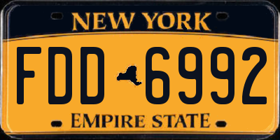 NY license plate FDD6992