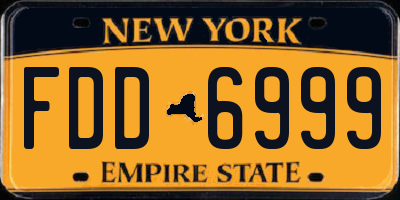 NY license plate FDD6999
