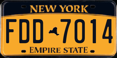 NY license plate FDD7014