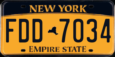 NY license plate FDD7034