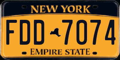 NY license plate FDD7074