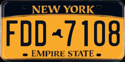 NY license plate FDD7108