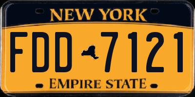 NY license plate FDD7121