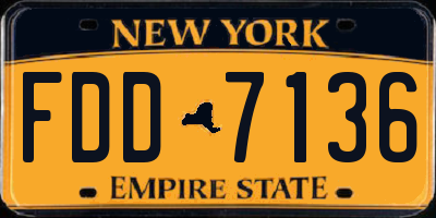 NY license plate FDD7136