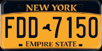 NY license plate FDD7150