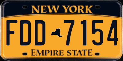 NY license plate FDD7154
