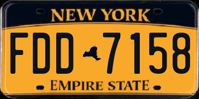 NY license plate FDD7158