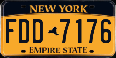 NY license plate FDD7176