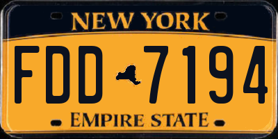NY license plate FDD7194