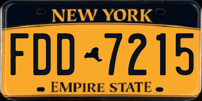 NY license plate FDD7215