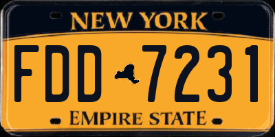 NY license plate FDD7231