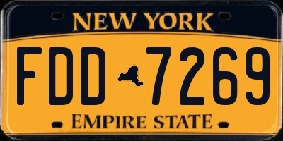 NY license plate FDD7269