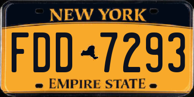 NY license plate FDD7293