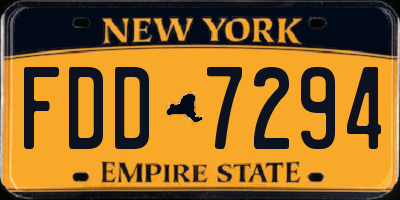 NY license plate FDD7294