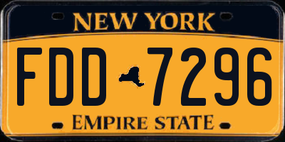 NY license plate FDD7296