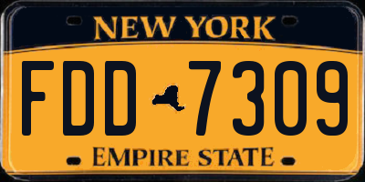 NY license plate FDD7309