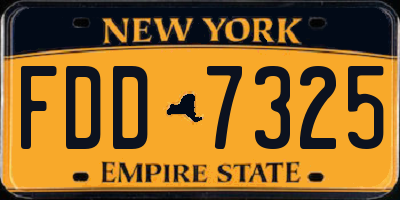 NY license plate FDD7325